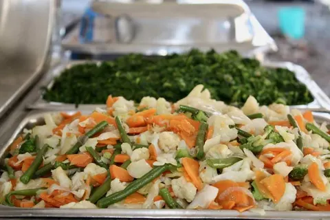 Mixed vegetables served at an event